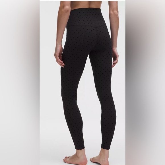 NWT Lululemon Polka Flock Black Align High Rise Pant 28” Legging Size 6 - Picture 4 of 11